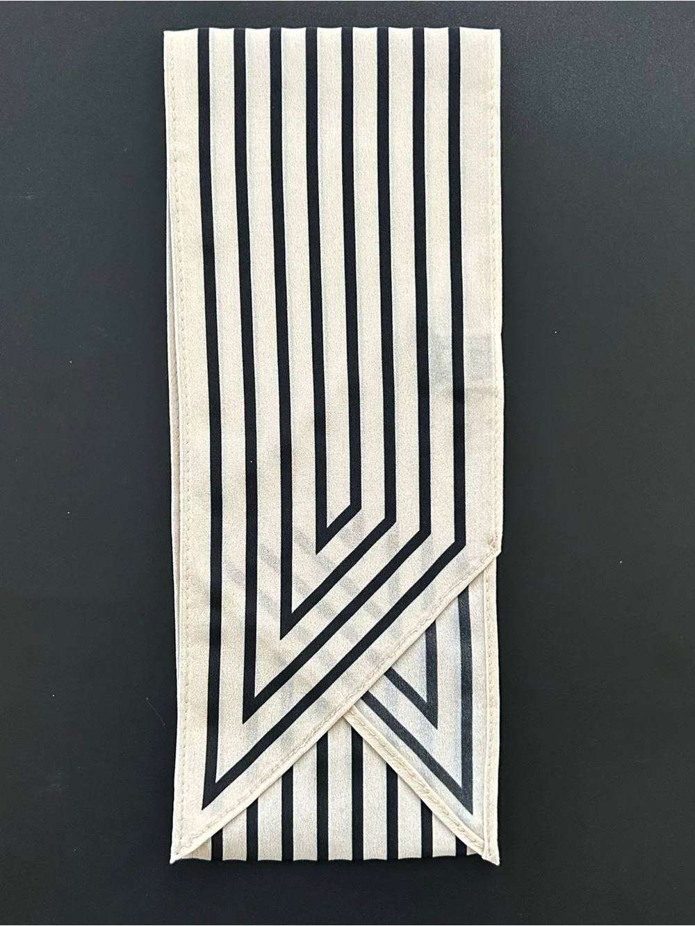 TOTEME Silk Scarf Ivory Black Striped Neck Hair Bag Wrap Designer Luxury